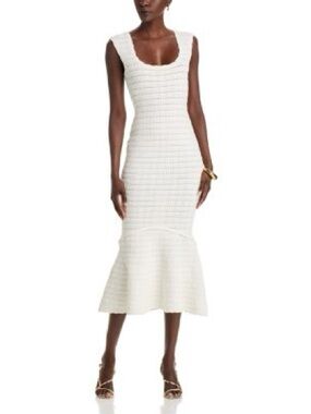 LoveShackFancy White Sleeveless Midi Dress